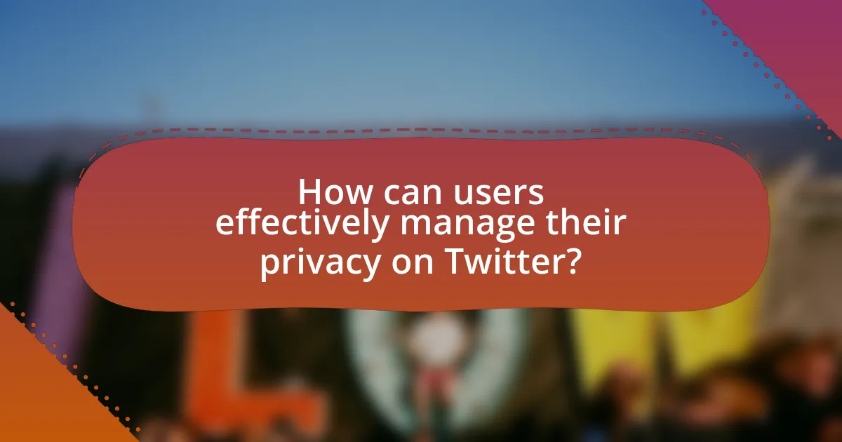 How can users effectively manage their privacy on Twitter?