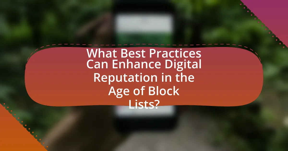 What Best Practices Can Enhance Digital Reputation in the Age of Block Lists?