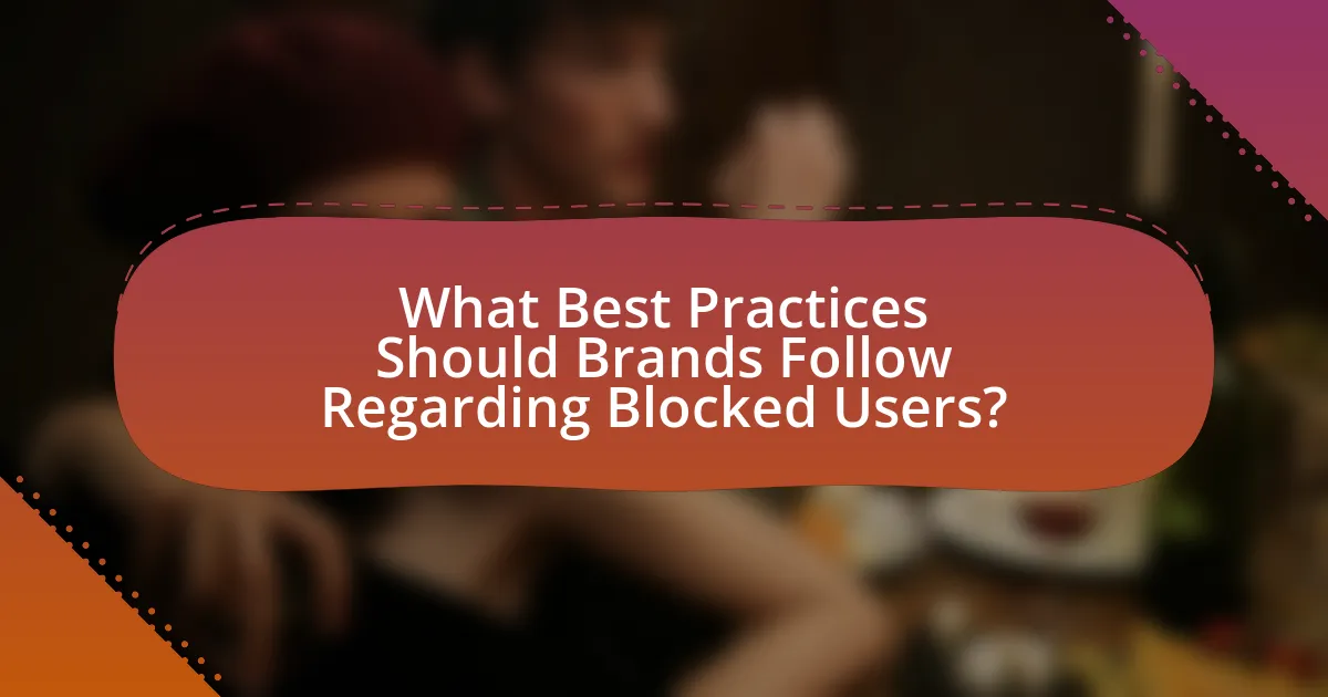 What Best Practices Should Brands Follow Regarding Blocked Users?
