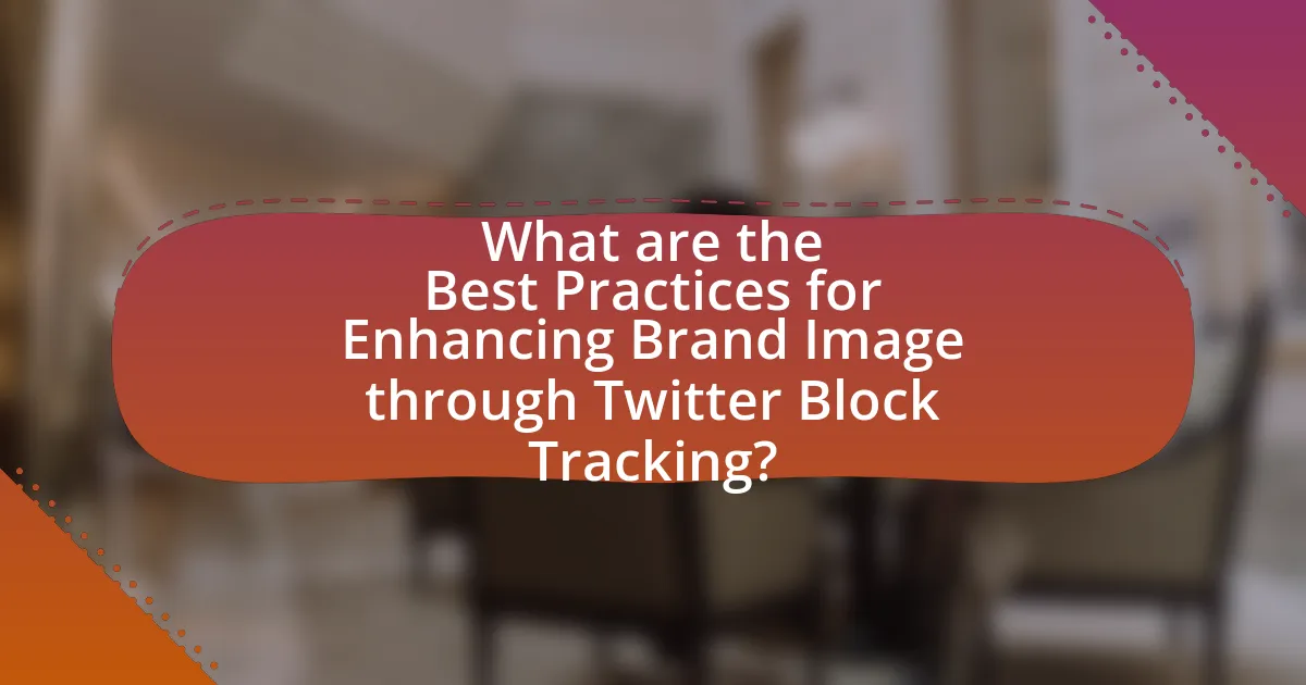 What are the Best Practices for Enhancing Brand Image through Twitter Block Tracking?