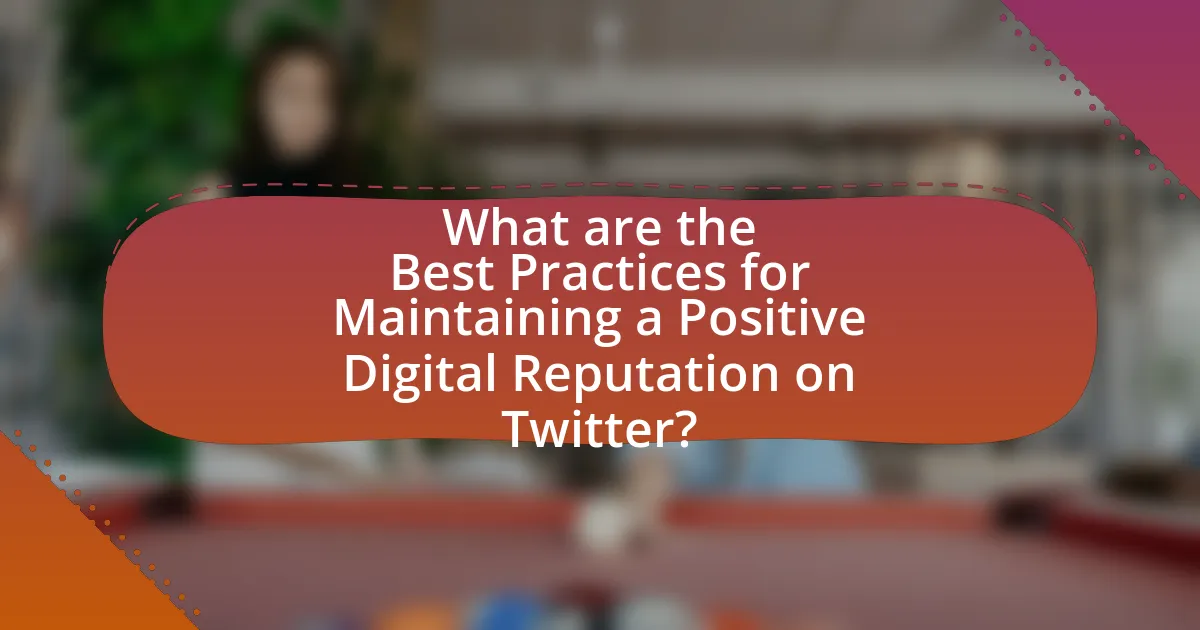 What are the Best Practices for Maintaining a Positive Digital Reputation on Twitter?