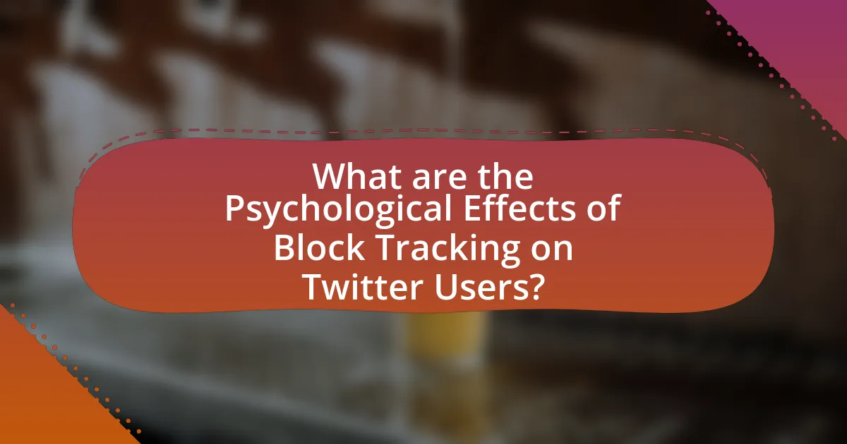 What are the Psychological Effects of Block Tracking on Twitter Users?