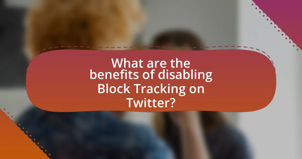 What are the benefits of disabling Block Tracking on Twitter?