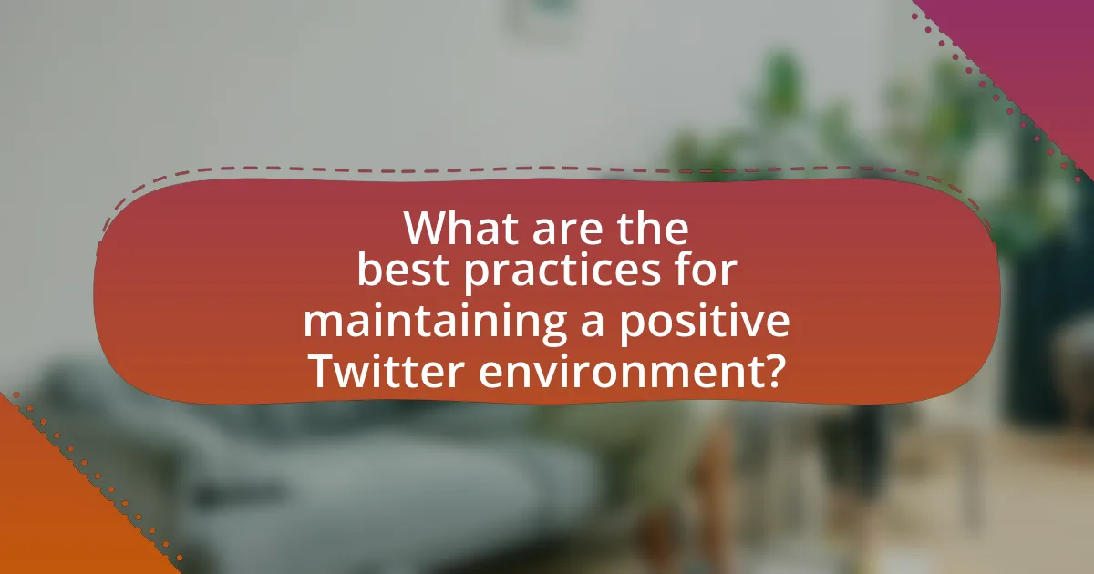 What are the best practices for maintaining a positive Twitter environment?