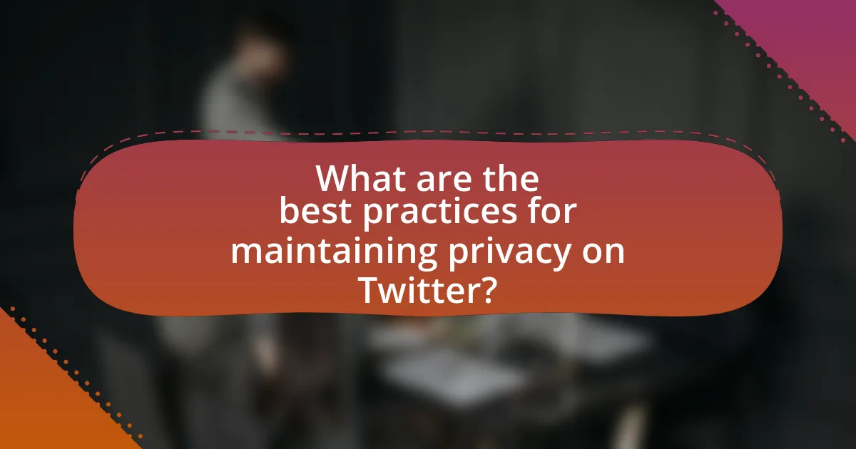 What are the best practices for maintaining privacy on Twitter?