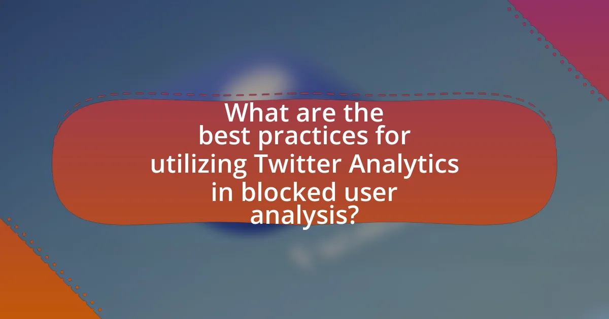 What are the best practices for utilizing Twitter Analytics in blocked user analysis?