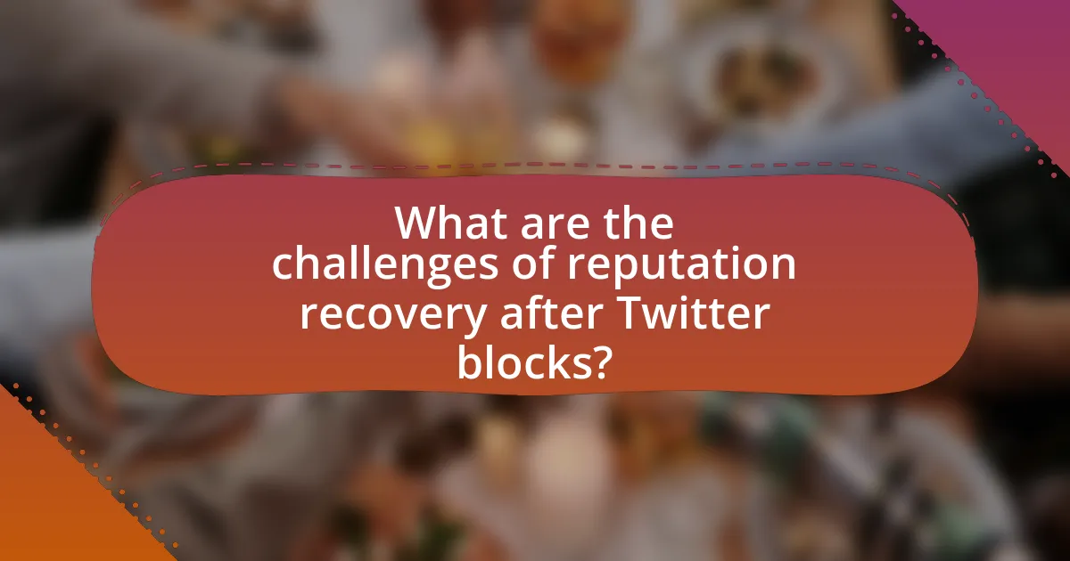 What are the challenges of reputation recovery after Twitter blocks?