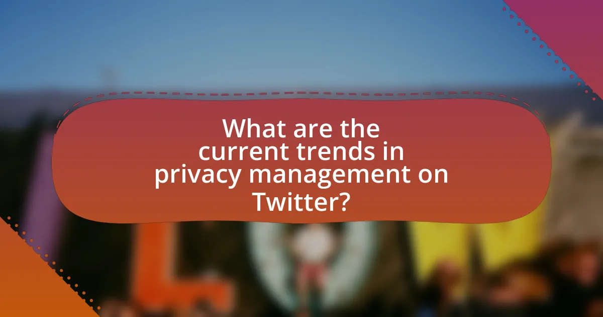 What are the current trends in privacy management on Twitter?