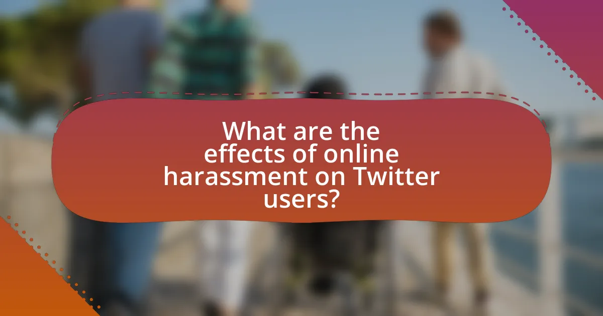 What are the effects of online harassment on Twitter users?