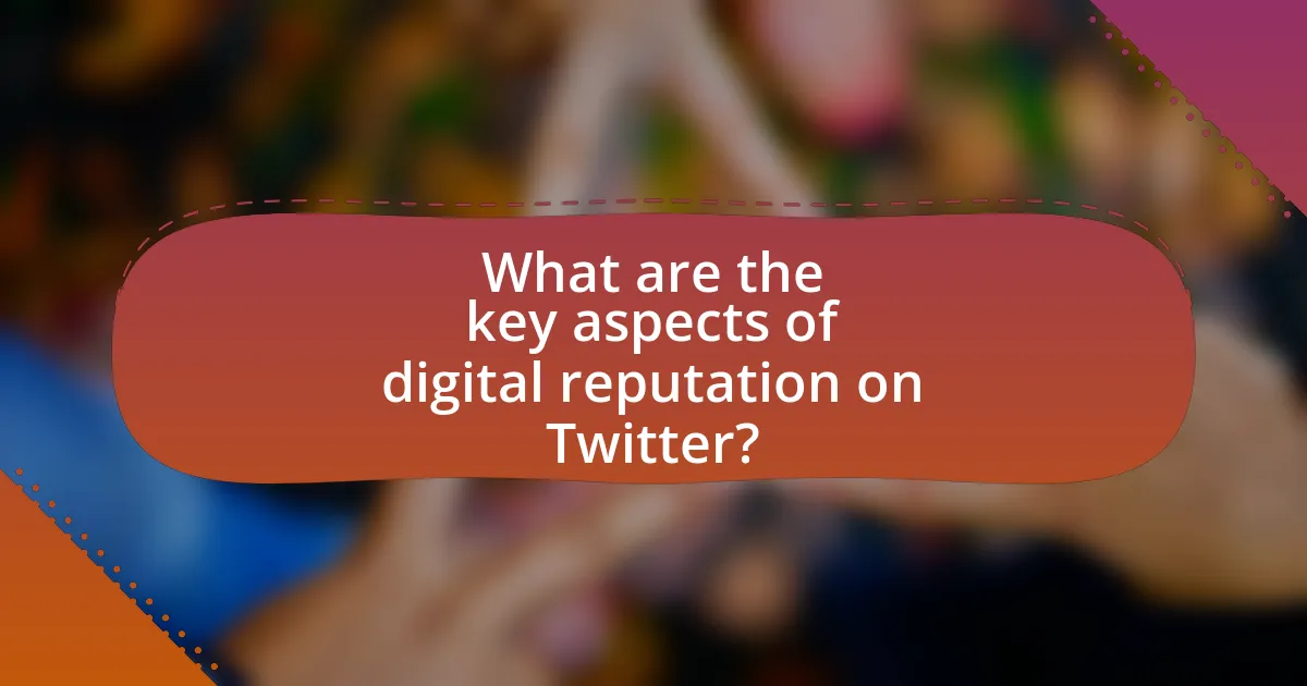 What are the key aspects of digital reputation on Twitter?