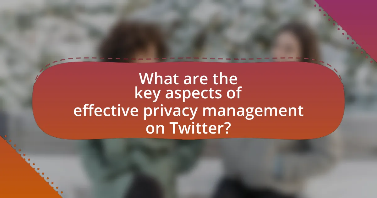 What are the key aspects of effective privacy management on Twitter?
