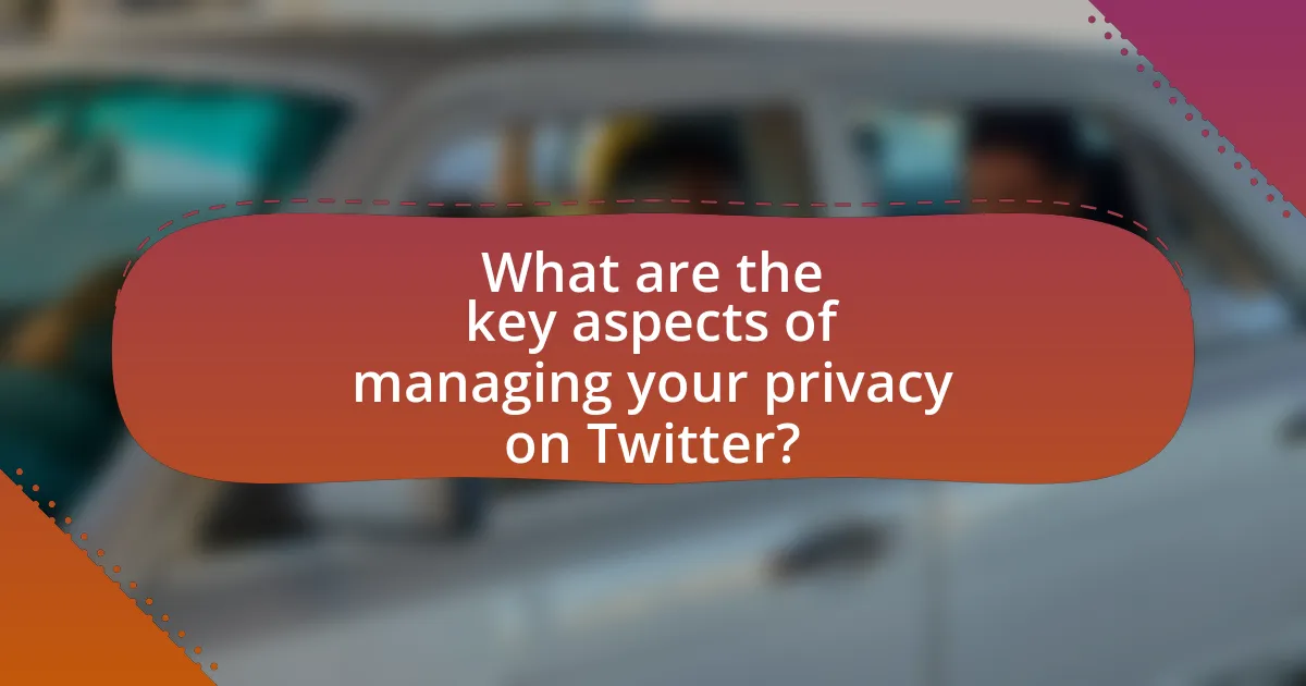 What are the key aspects of managing your privacy on Twitter?