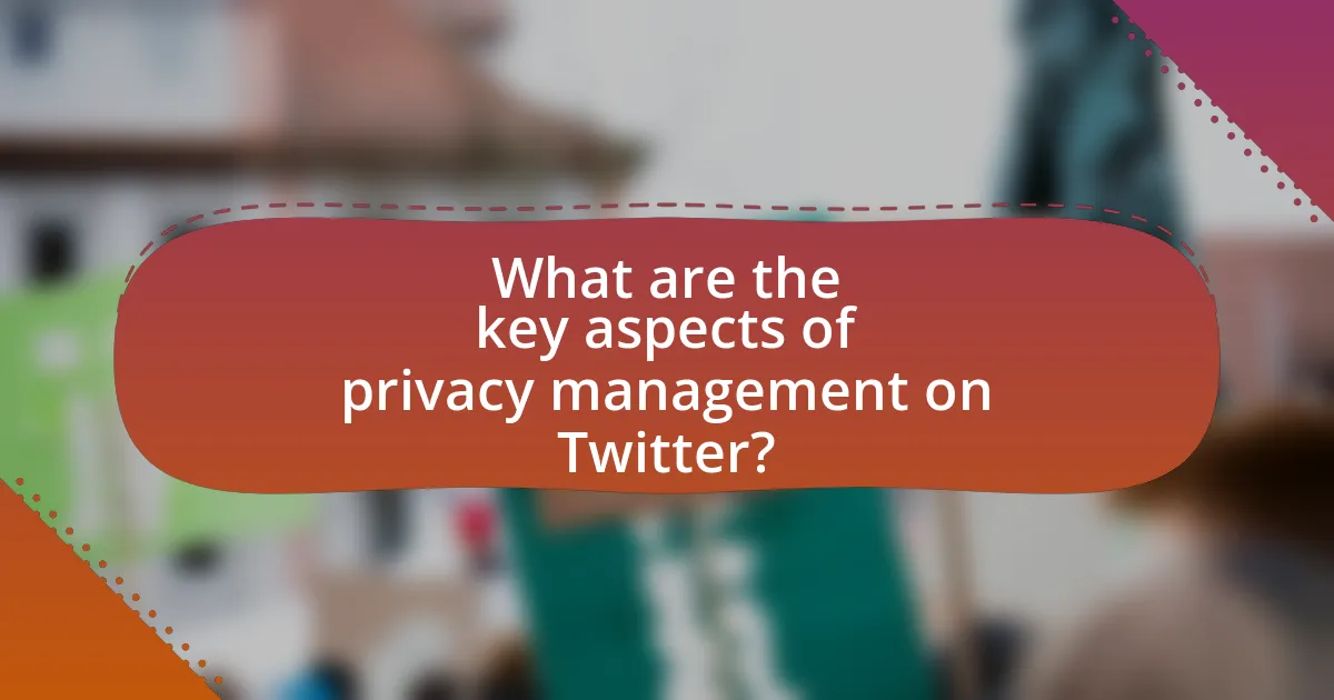 What are the key aspects of privacy management on Twitter?