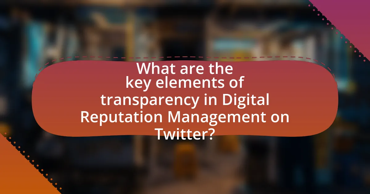 What are the key elements of transparency in Digital Reputation Management on Twitter?
