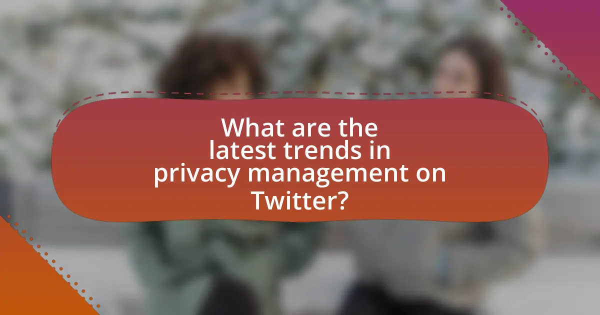 What are the latest trends in privacy management on Twitter?