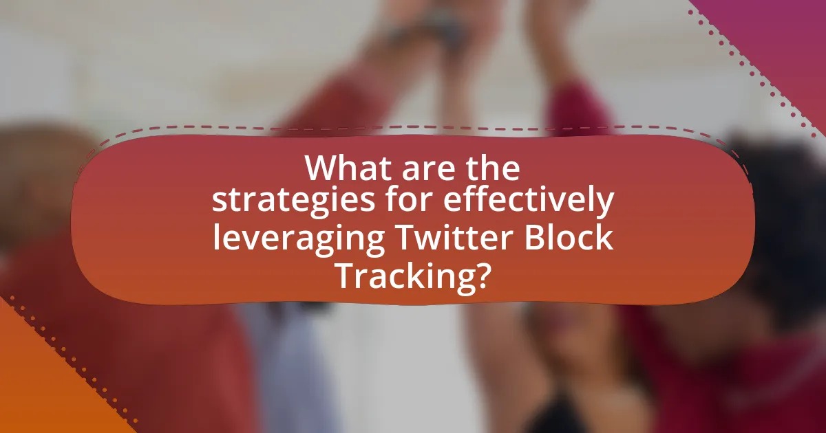 What are the strategies for effectively leveraging Twitter Block Tracking?