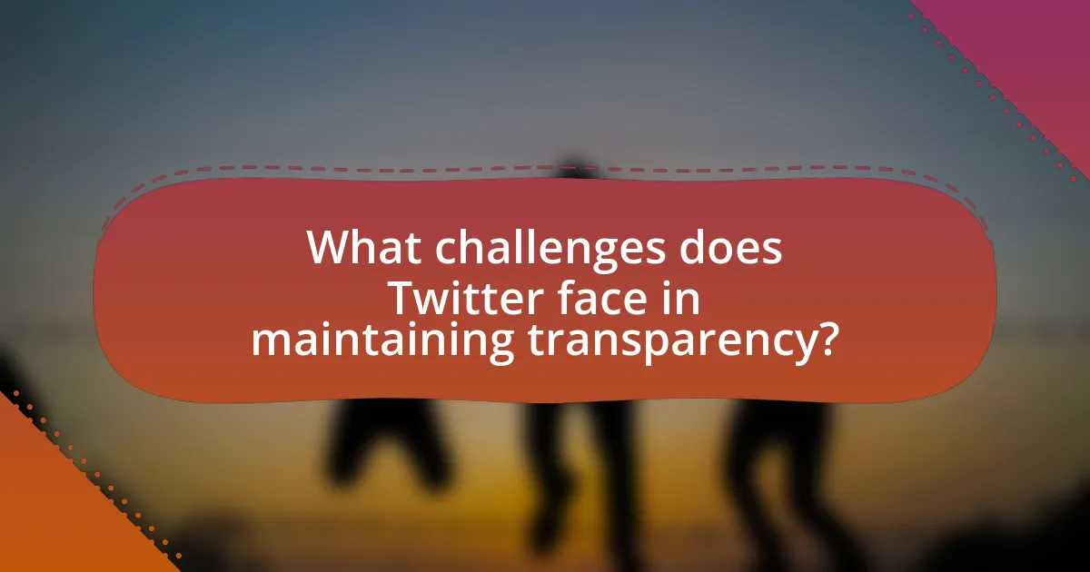 What challenges does Twitter face in maintaining transparency?