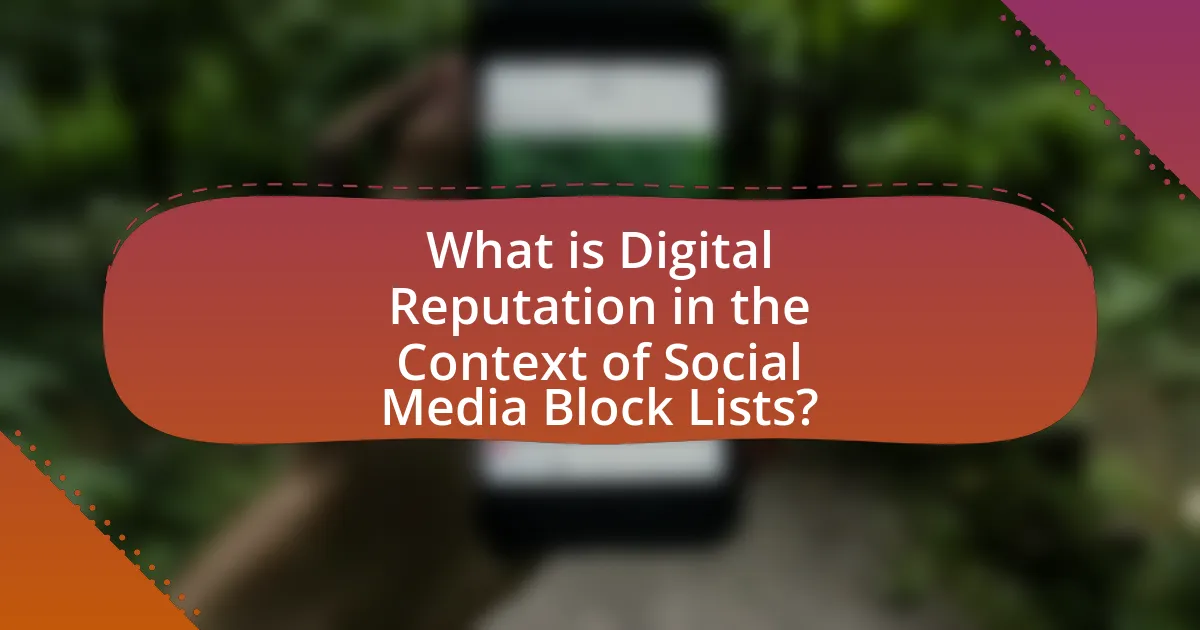 What is Digital Reputation in the Context of Social Media Block Lists?
