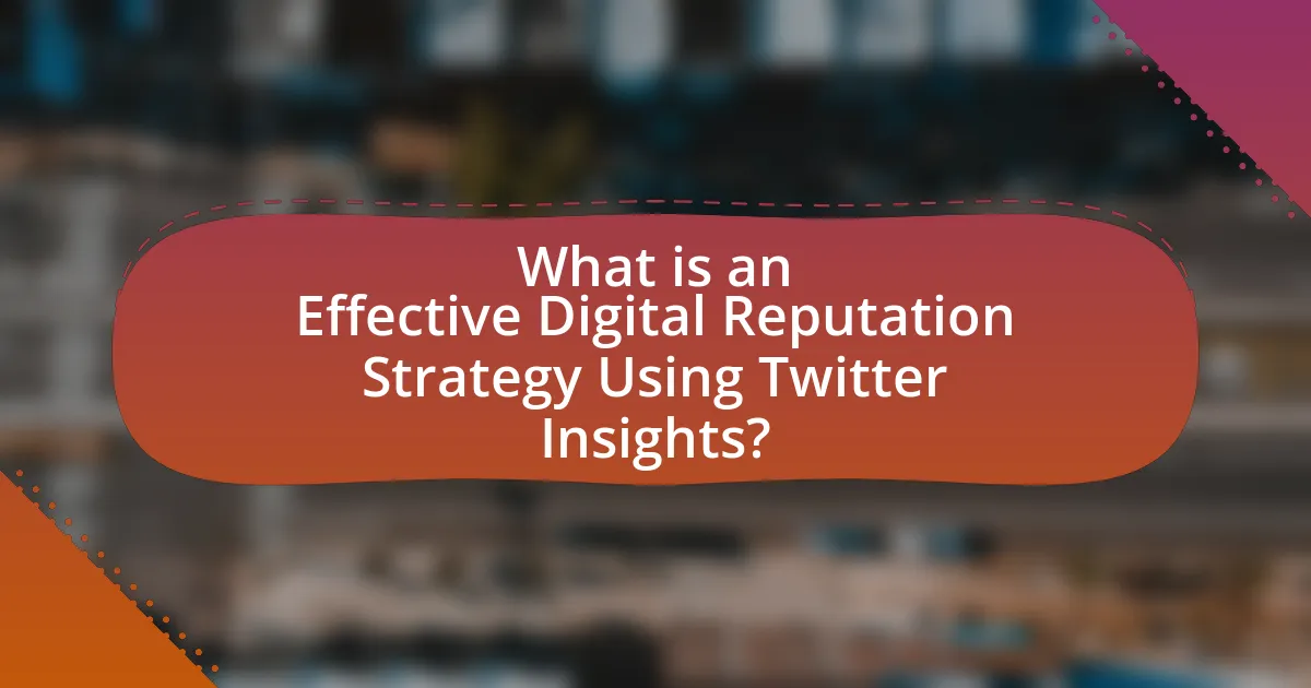 What is an Effective Digital Reputation Strategy Using Twitter Insights?