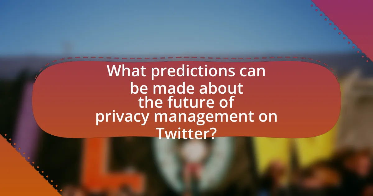 What predictions can be made about the future of privacy management on Twitter?